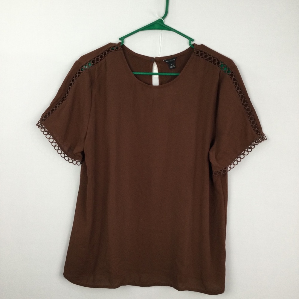 Ann Taylor Chiffon Blouse Top womens size Medium